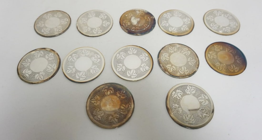 CHRISTOFLE COASTERS: CHRISTOFLE SET OF 12 COASTERS