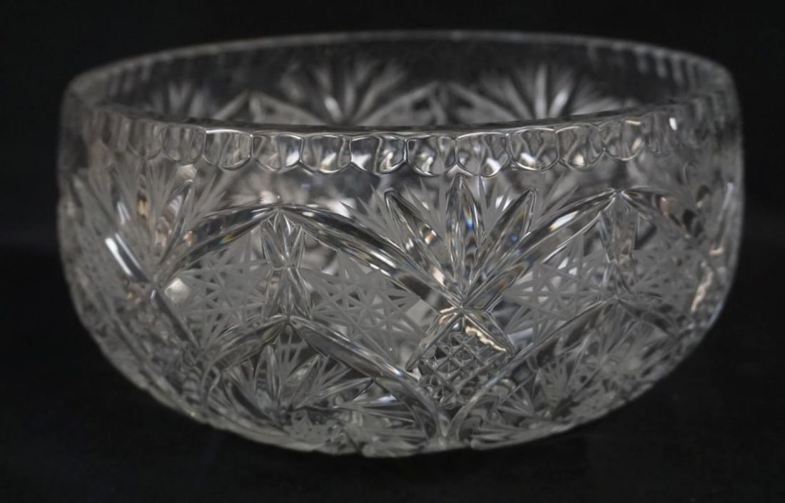 LARGE CUT GLASS BOWL (1 of 3)