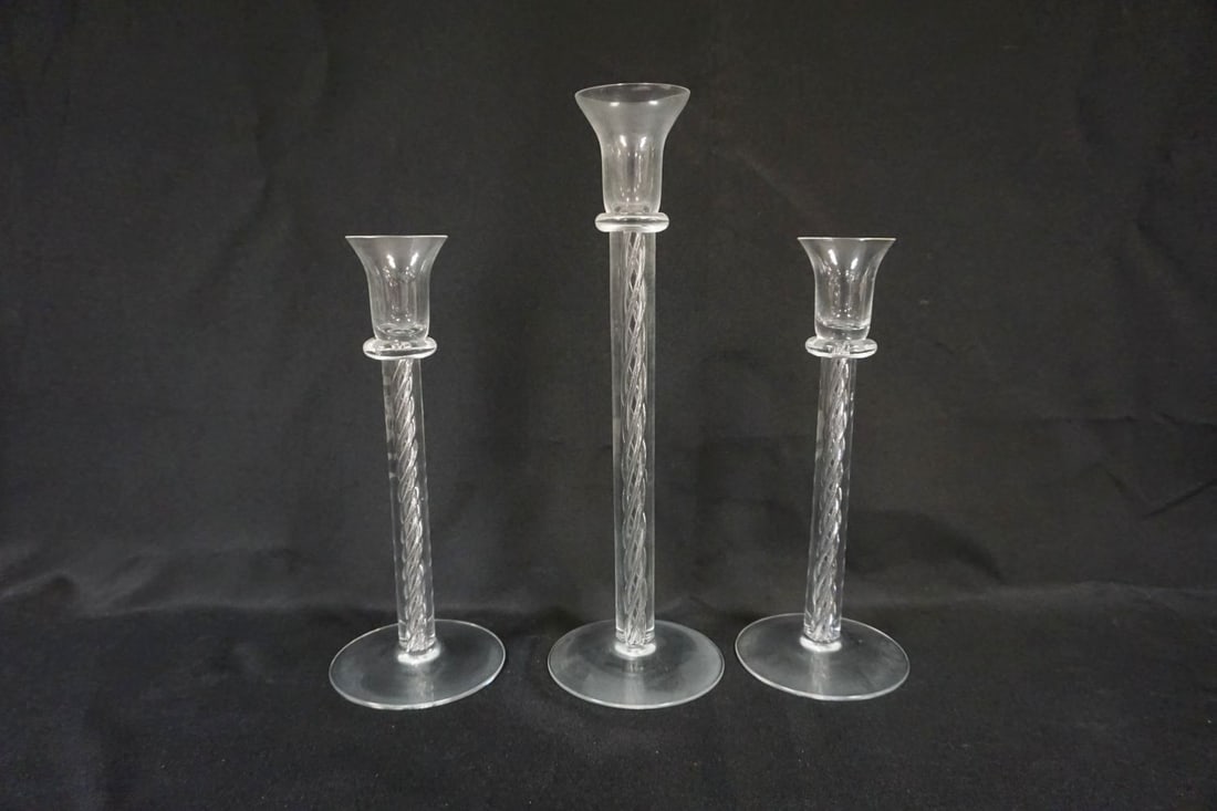 3 TWIST STEM CANDLESTICKS (1 of 3)