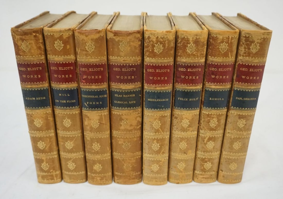 8 VOLUME LEATHER BOUND GEORGE ELIOTS WORKS (1 of 6)