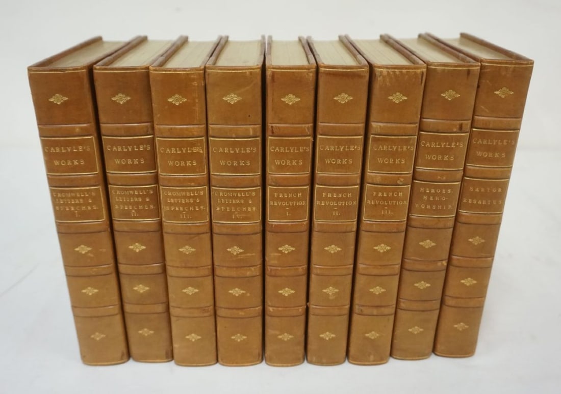 9 VOLUMES LEATHER BOUND *CARLYLES WORKS* (1 of 10)