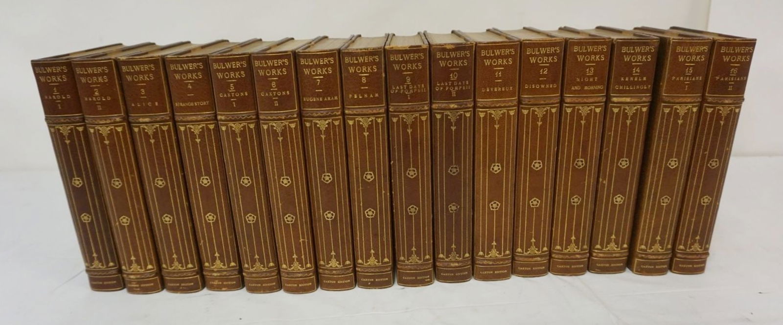16 VOLUMES LEATHER BOUND BULWER'S WORKS (1 of 15)