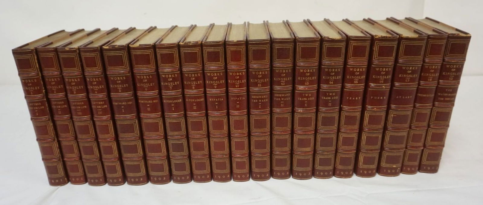 19 LEATHER BOUND BOOKS WORKS OF CHARLES KINGSLEY (1 of 16)