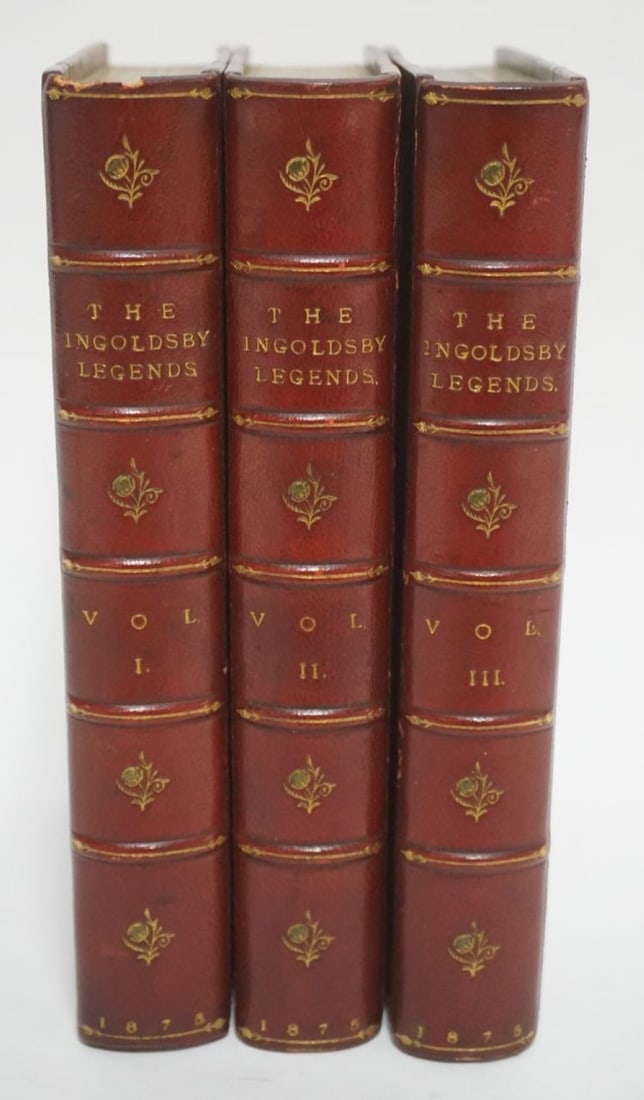 3 VOLUMES LEATHER BOUND BOOKS THE GOLDSBY LEGENDS: 3 VOLUMES LEATHER BOUND BOOKS THE GOLDSBY LEGENDS, LONDON 1875