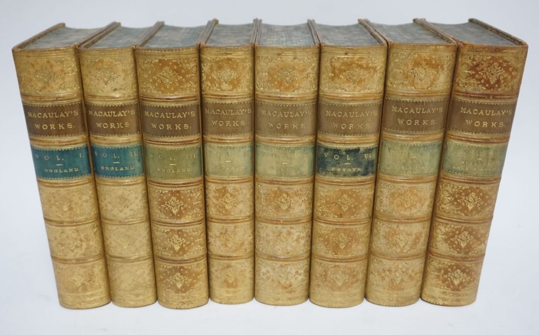 8 LEATHER BOUND BOOKS *THE WORKS OF LORD MACAULAY*: 8 LEATHER BOUND BOOKS *THE WORKS OF LORD MACAULAY*