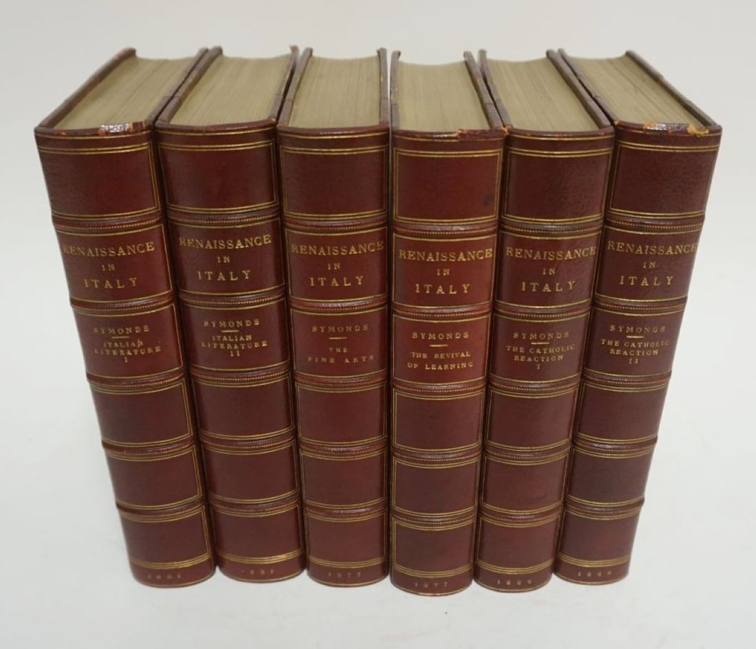 6 VOLUMES *RENAISSANCE IN ITALY*: 6 VOLUMES LEATHER BOUND BOOKS *RENAISSANCE IN ITALY*