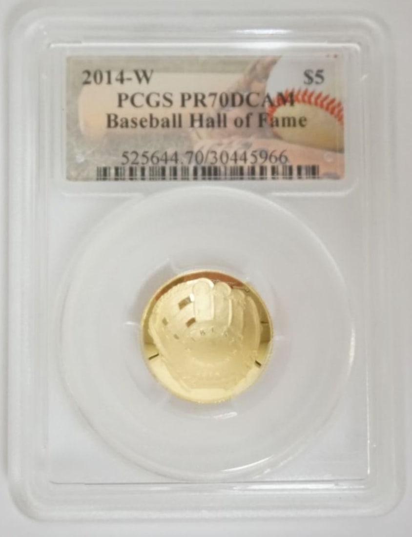 GOLD BASEBALL HALL OF FAME 5 DOLLAR GOLD COIN (1 of 3)