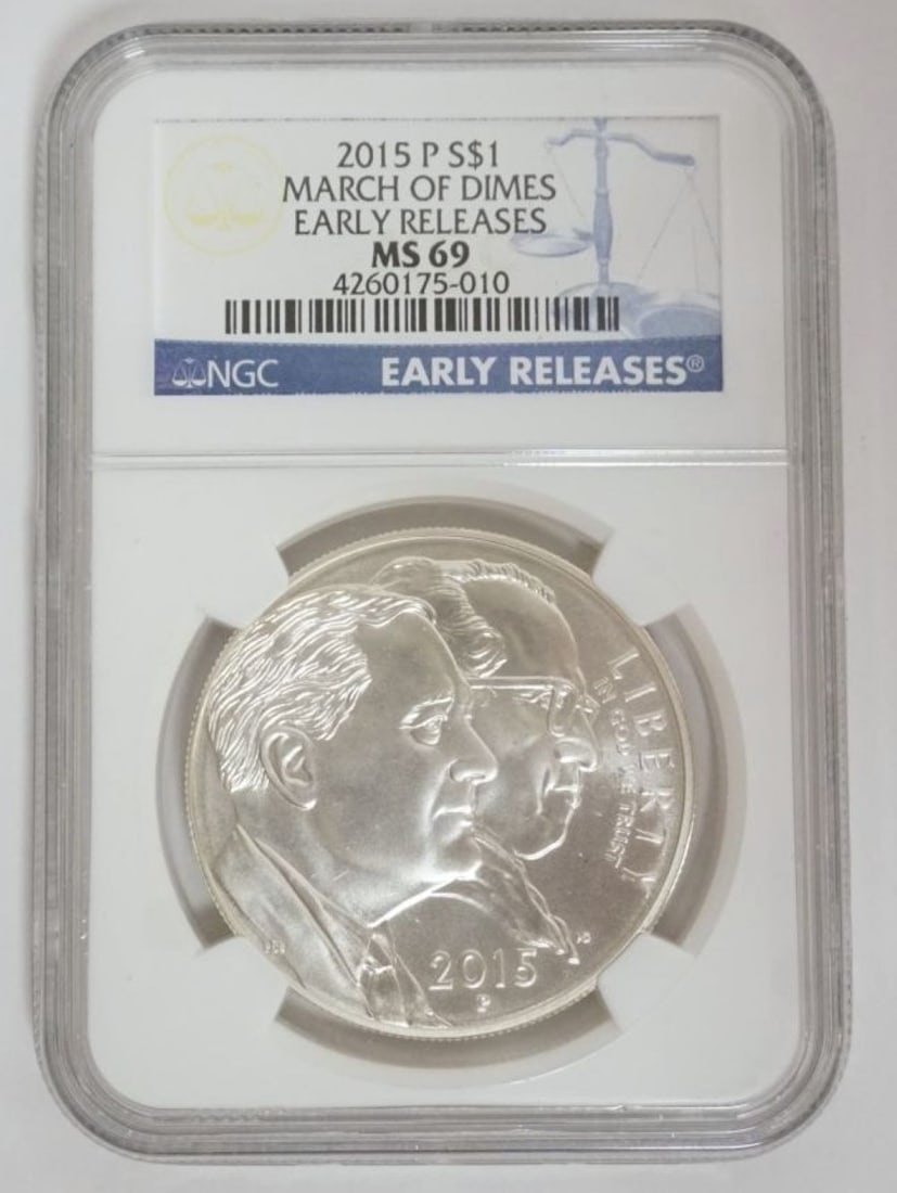 MARCH OF DIMES COMMEMORATIVE SILVER DOLLAR (1 of 3)