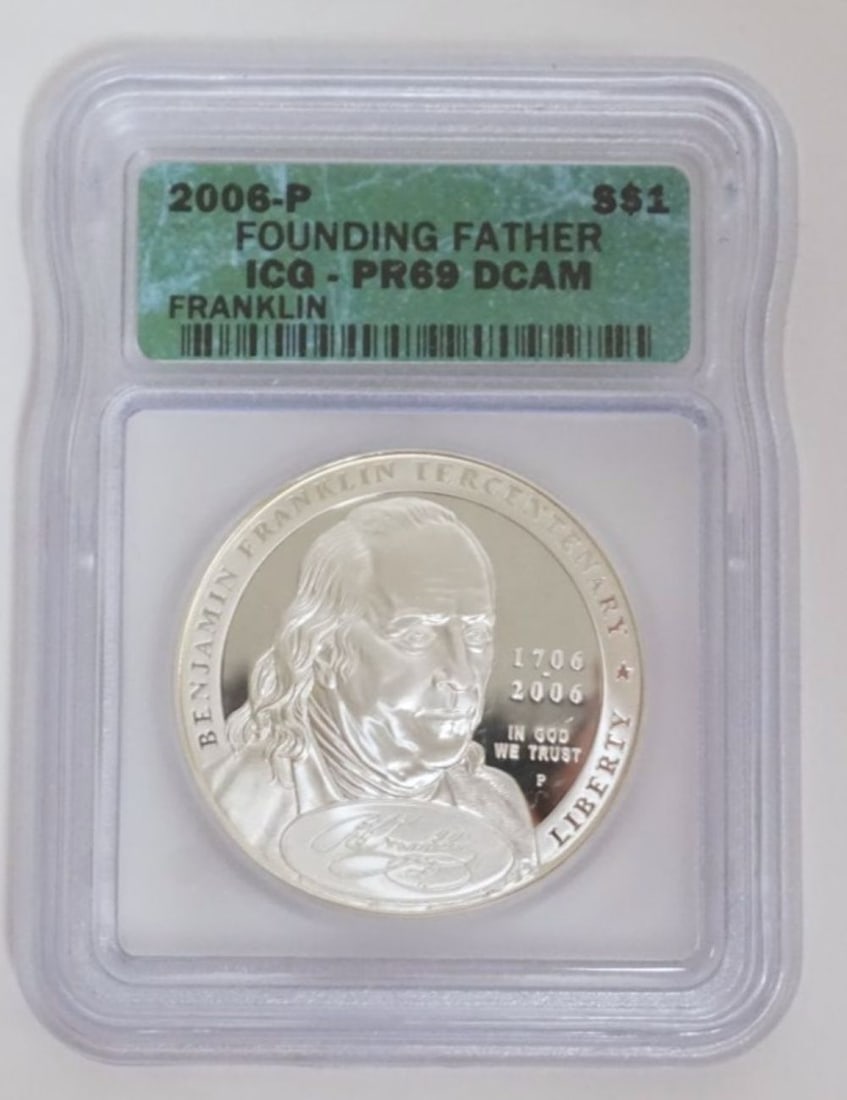 FOUNDING FATHER FRANKLIN SILVER DOLLAR (1 of 3)