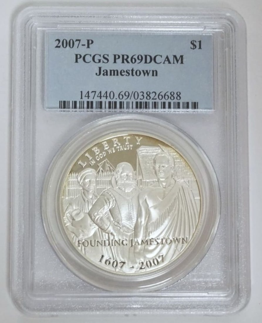 JAMESTOWN 400TH ANNIVERSARY SILVER DOLLAR (1 of 3)