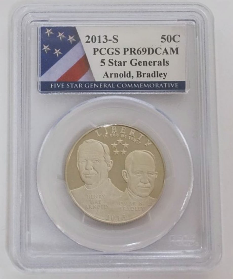 5 STAR GENERALS COMMEMORATIVE SILVER SILVER HALF DOLLAR (1 of 3)