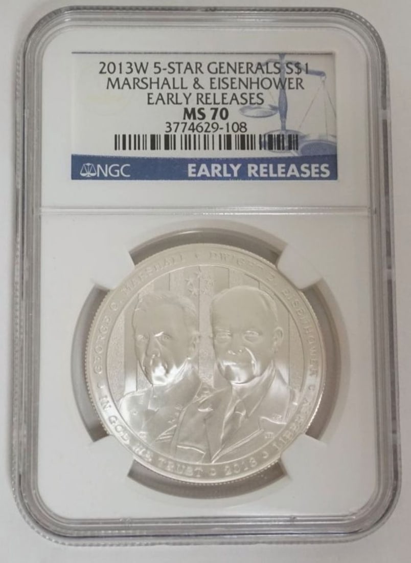 5 STAR GENERALS COMMEMORATIVE SILVER SILVER HALF DOLLAR (1 of 3)