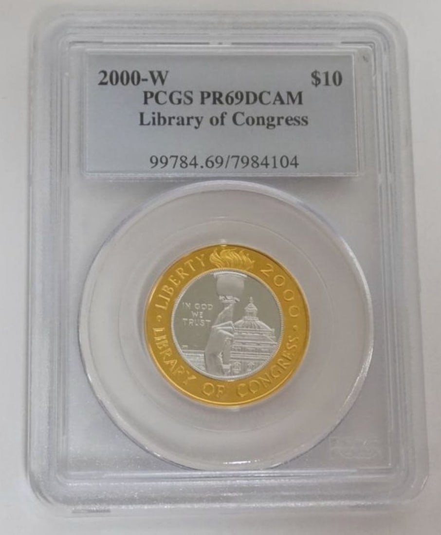 LIBRARY OF CONGRESS $10 BIMETALIC EAGLE COIN (1 of 3)