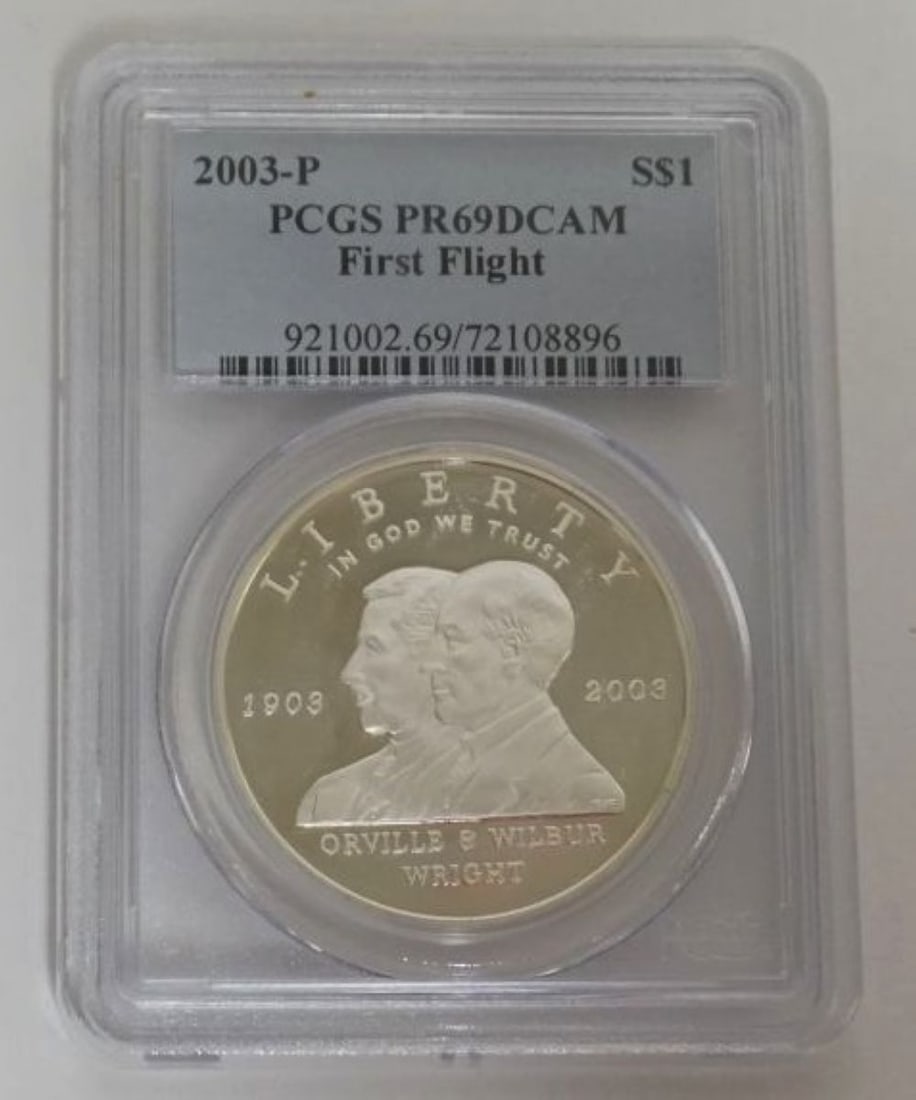 FIRST FLIGHT ORVILLE & WILBUR WRIGHT SILVER DOLLAR (1 of 3)