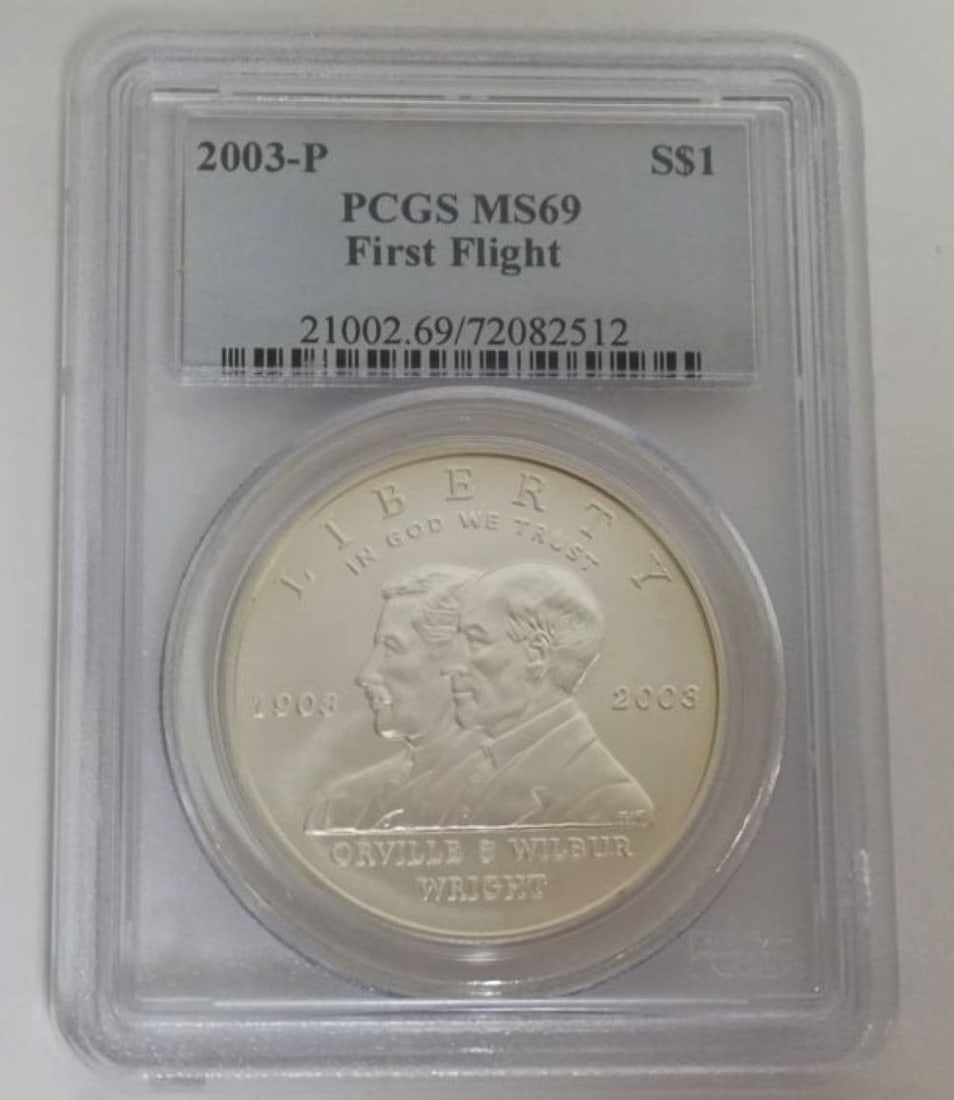 FIRST FLIGHT ORVILLE & WILBUR WRIGHT SILVER DOLLAR (1 of 3)