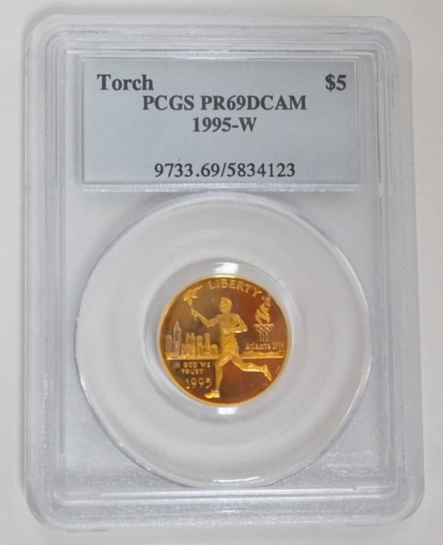 TORCH RUNNER $5 GOLD COIN (1 of 3)