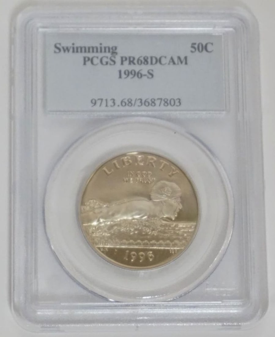 SWIMMING OLYMPICS SILVER HALF DOLLAR (1 of 3)