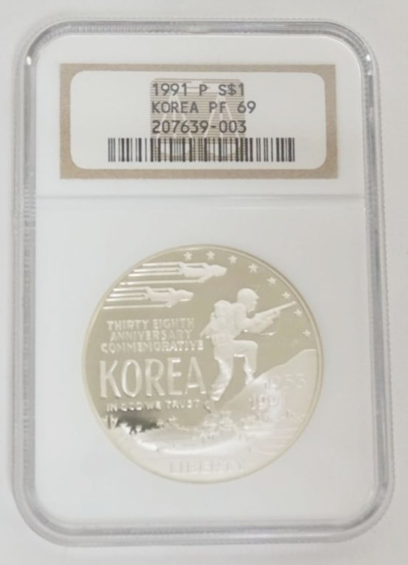 KOREA 38TH ANNIVERSARY COMMEMORATIVE SILVER DOLLAR (1 of 3)
