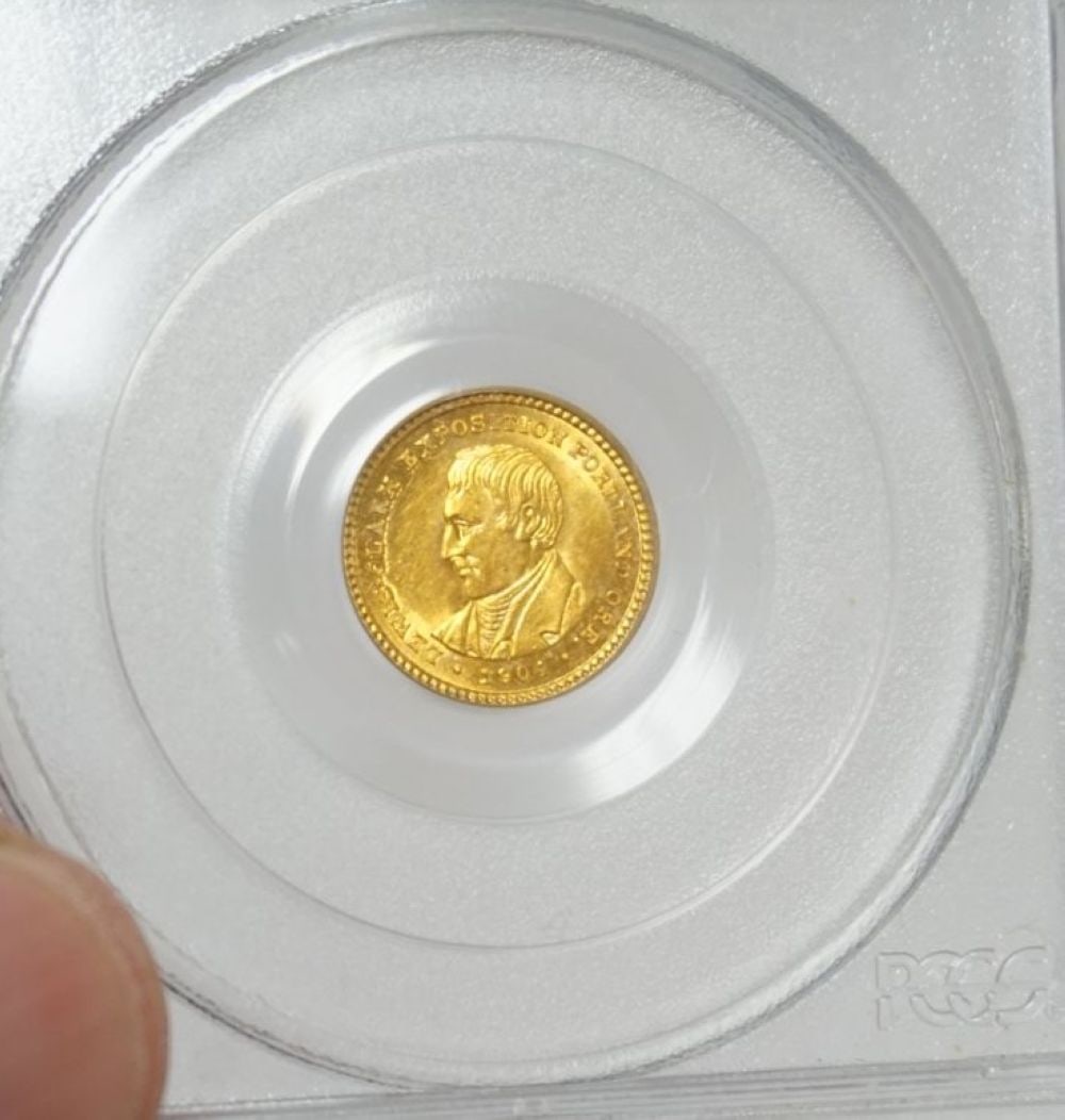 LEWIS & CLARK ESPOSITION PORTLAND $1 GOLD COIN - 2