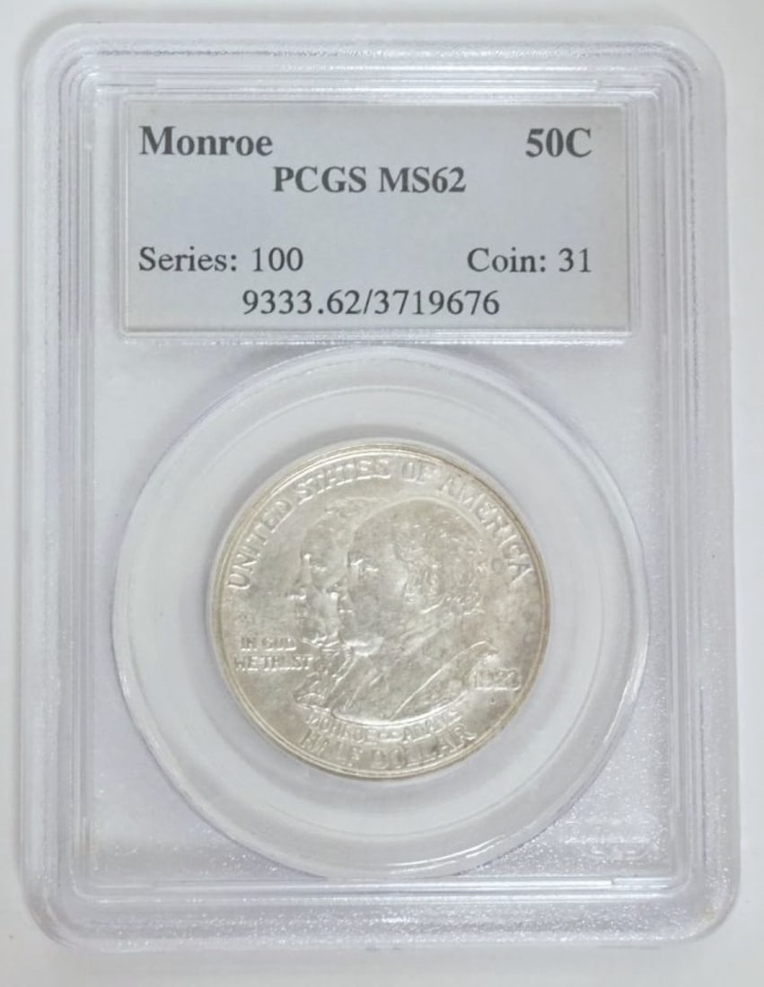 MONROE & ADAMS SILVER HALF DOLLAR (1 of 3)