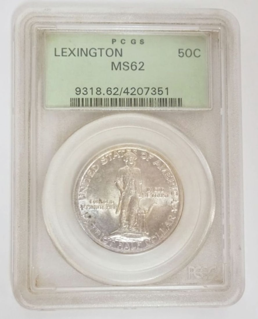 LEXINGTON CONCORD SESQUICENTENNIAL SILVER HALF DOLLAR (1 of 3)
