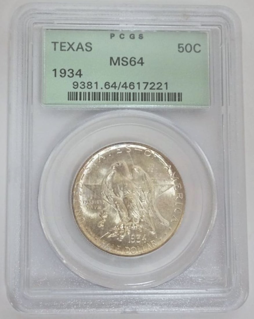 TEXAS INDEPENDENCE CENTENNIAL SILVER HALF DOLLAR (1 of 3)
