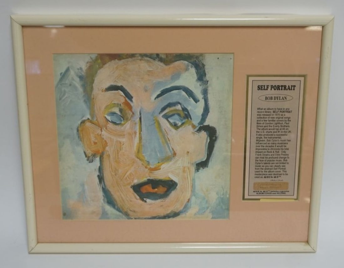 BOB DYLAN FRAMED & MATTED COVER & RECORD (1 of 3)