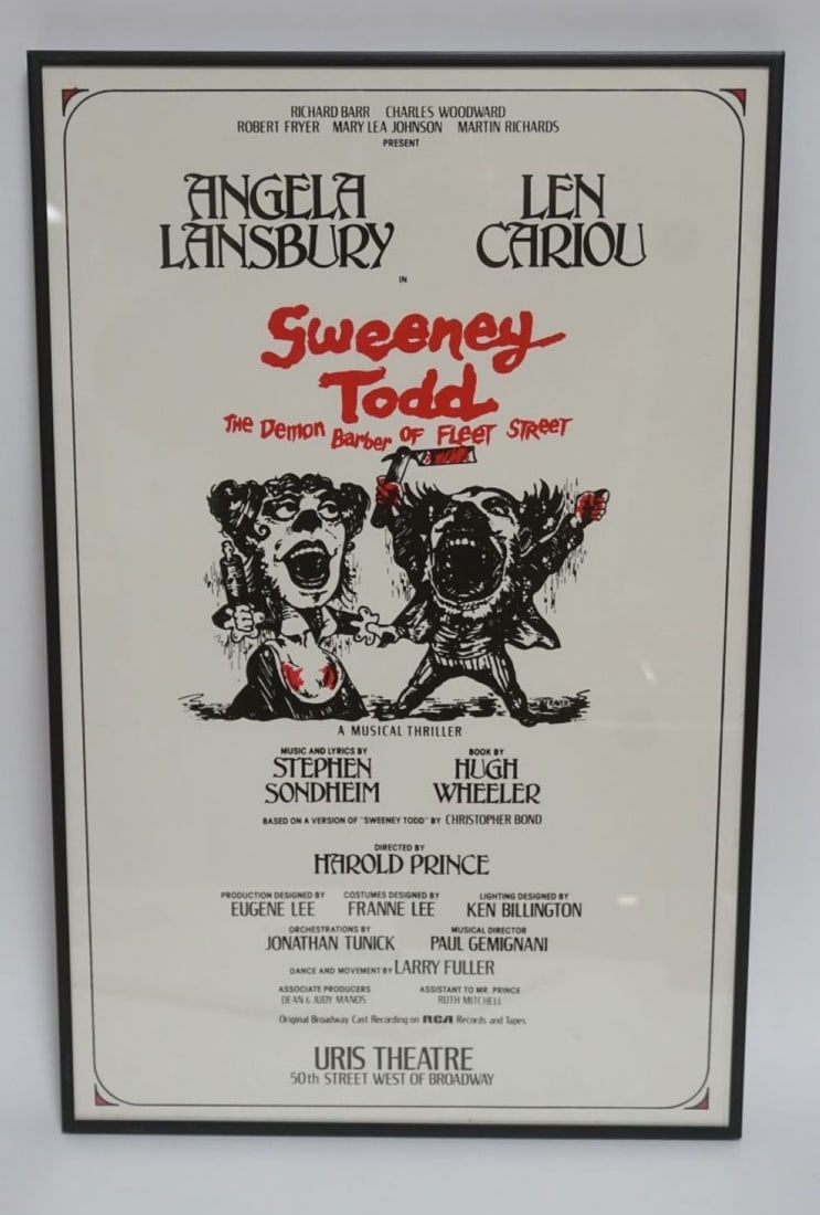 SWEENEY TODD FRAMED BROADWAY WINDOW CARD (1 of 3)