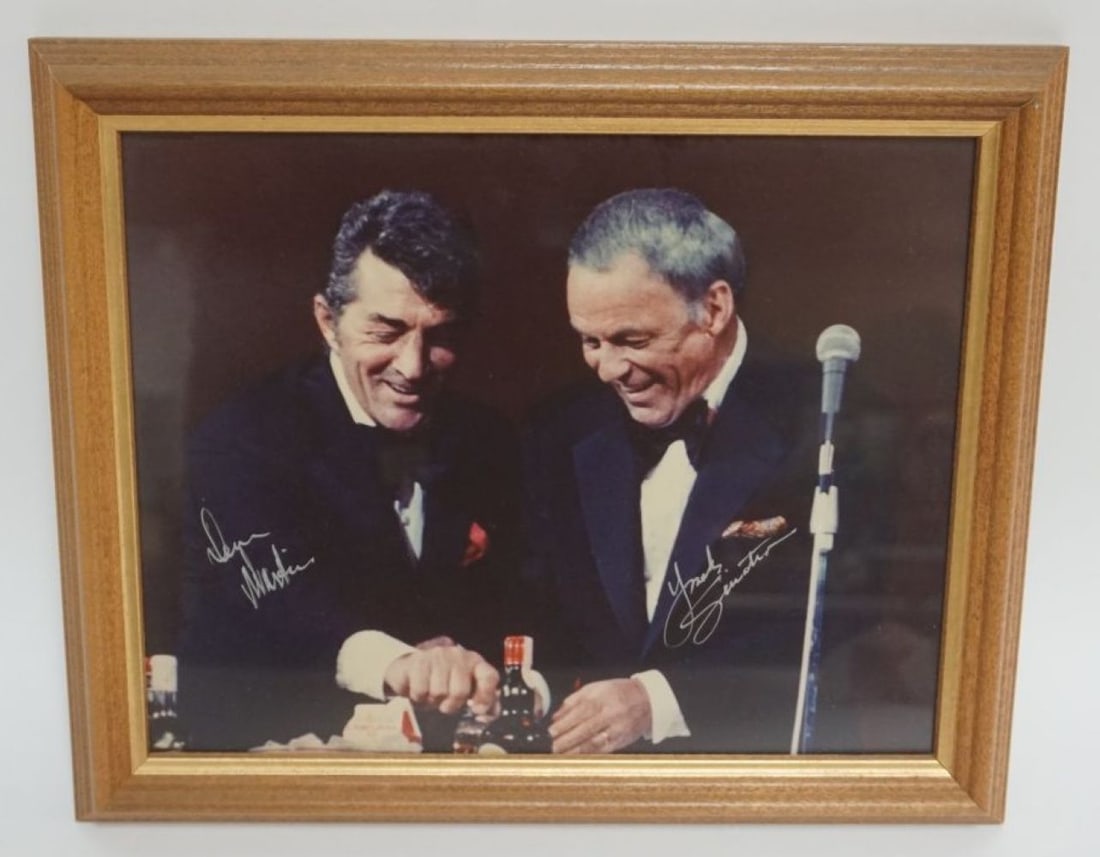 DEAN MARTIN & FRANK SINATRA FRAMED PHOTO, SIGNED (1 of 3)