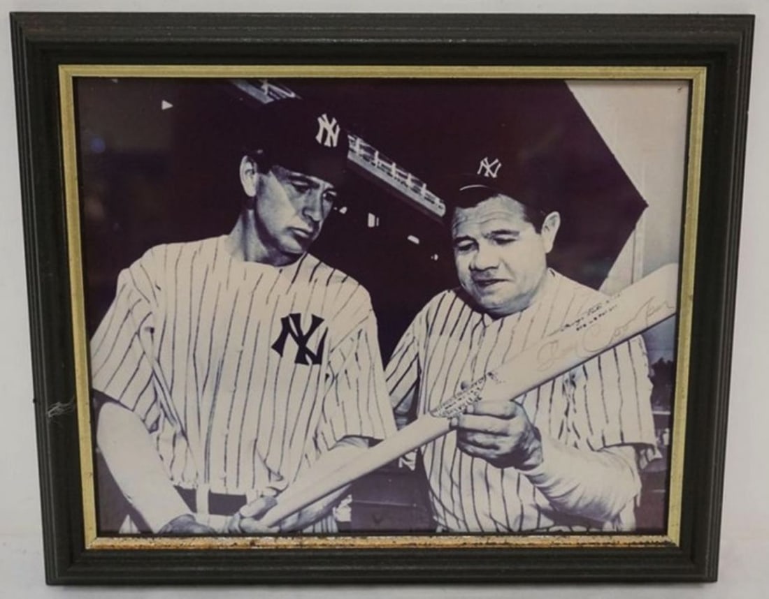 BABE RUTH & GARY COOPER FRAMED IMAGE, SIGNED (1 of 2)