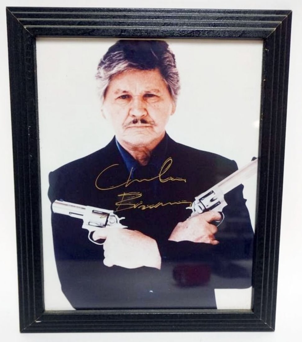 CHARLES BRONSON FRAMED PHOTO W/SIGNATURE (1 of 2)