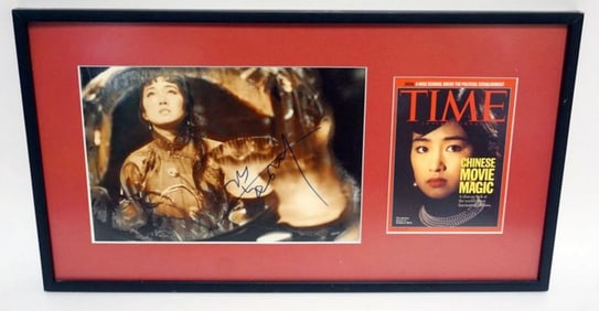 GONG LI CHINESE ACTRESS FRAMED PHOTO & TIME