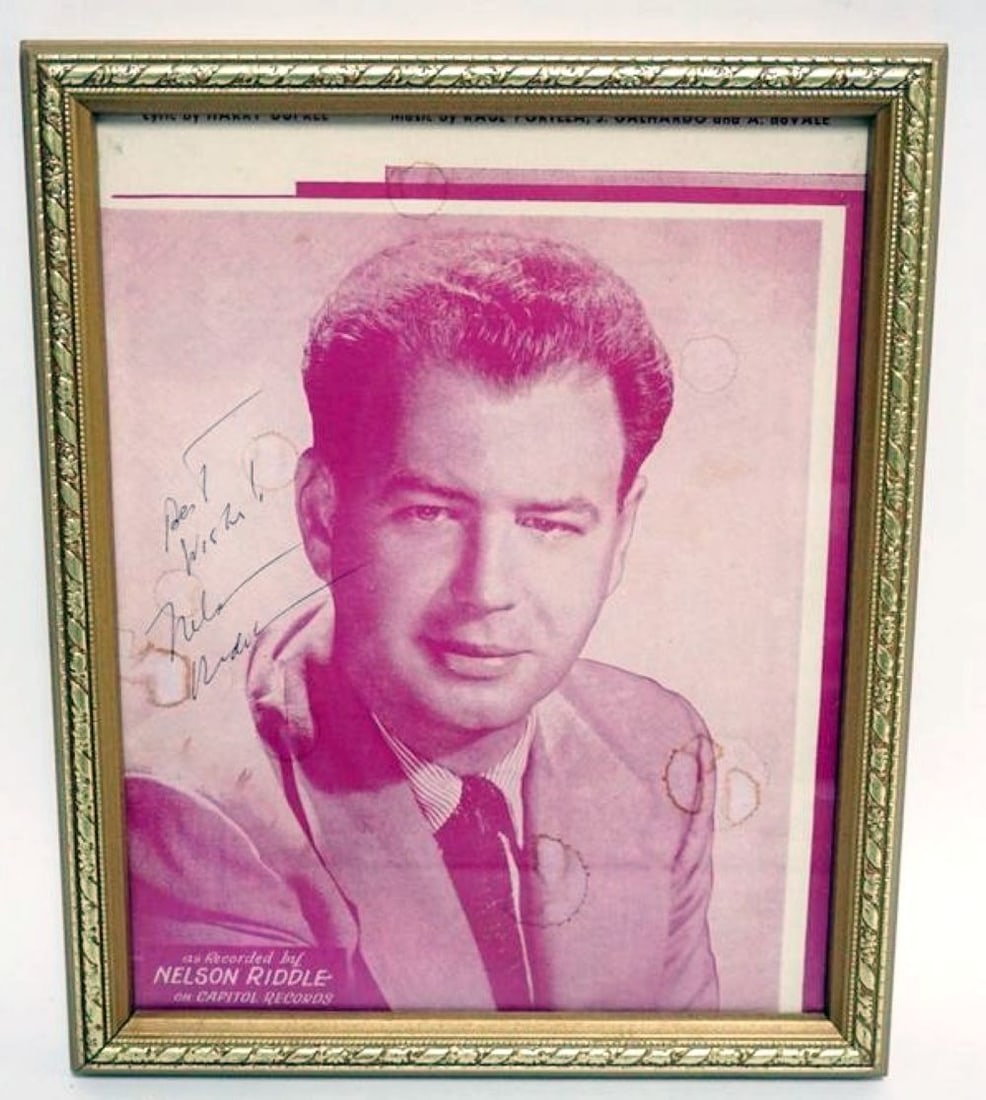 NELSON RIDDLE FRAMED IMAGE W/ATTRIBUTED SIGNATURE (1 of 2)