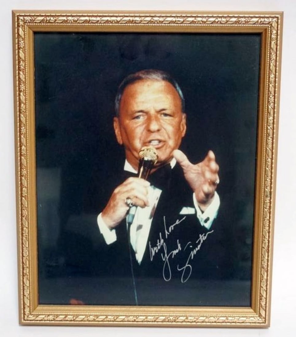 FRANK SINATRA FRAMED PHOTO W/ATTRIBUTED SIGNATURE (1 of 2)