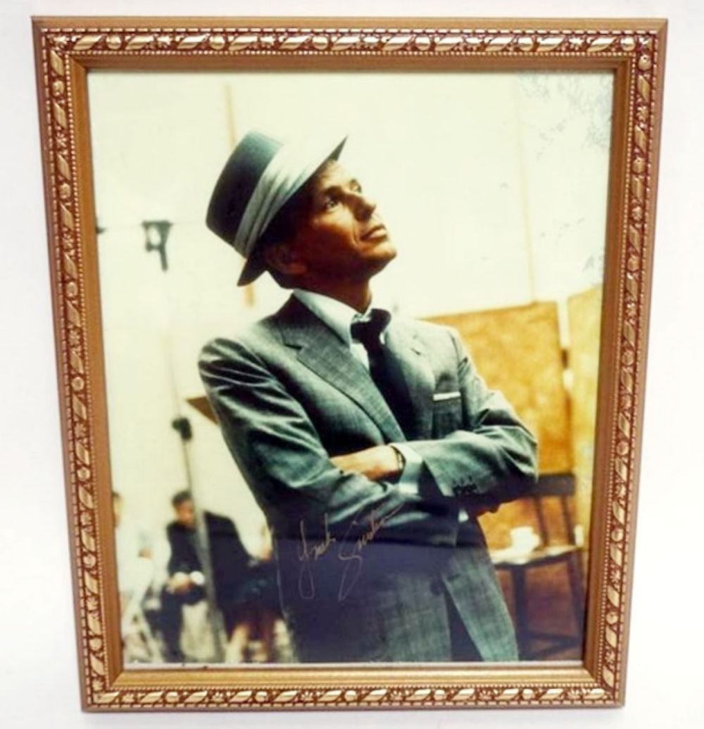 FRANK SINATRA FRAMED PHOTO W/ATTRIBUTED SIGNATURE (1 of 2)