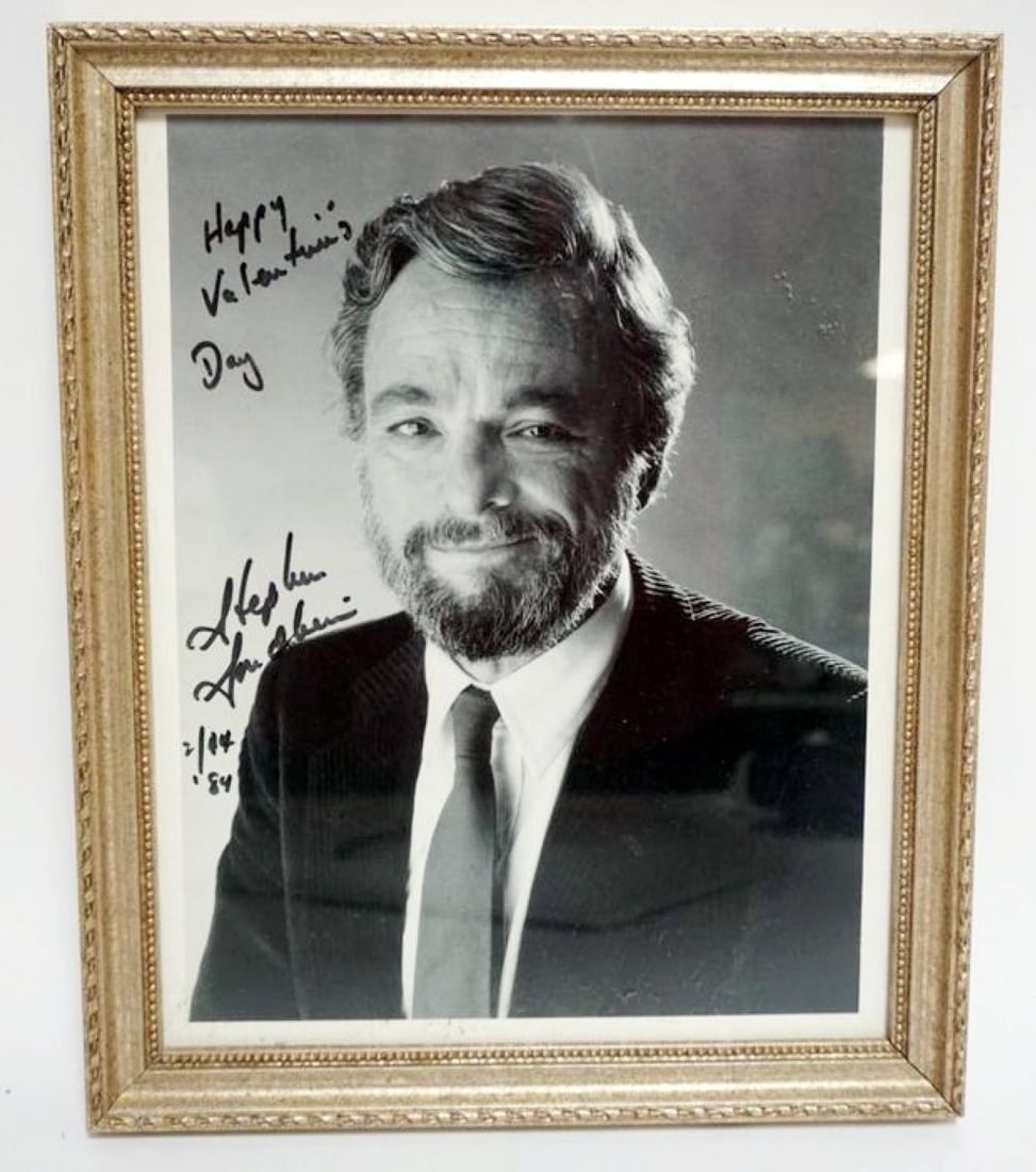 STEPHEN SONDHEIM FRAMED PHOTO W/SIGNATURE (1 of 3)