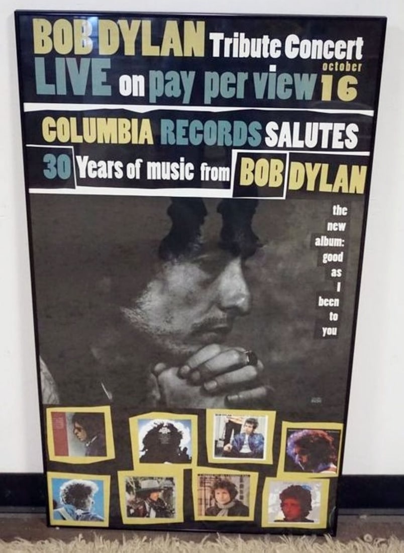 BOB DYLAN LARGE FRAMED TRIBUTE CONCERT POSTER (1 of 2)