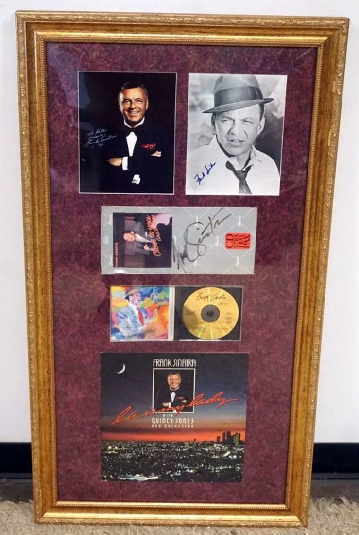 FRANK SINATRA FRAMED & MATTED PHOTOS, ALBUMS & CD (1 of 4)