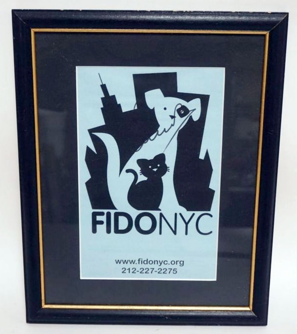 FIDO NYC FRAMED POSTER W/ATTRIBUTED SIGNATURE (1 of 2)