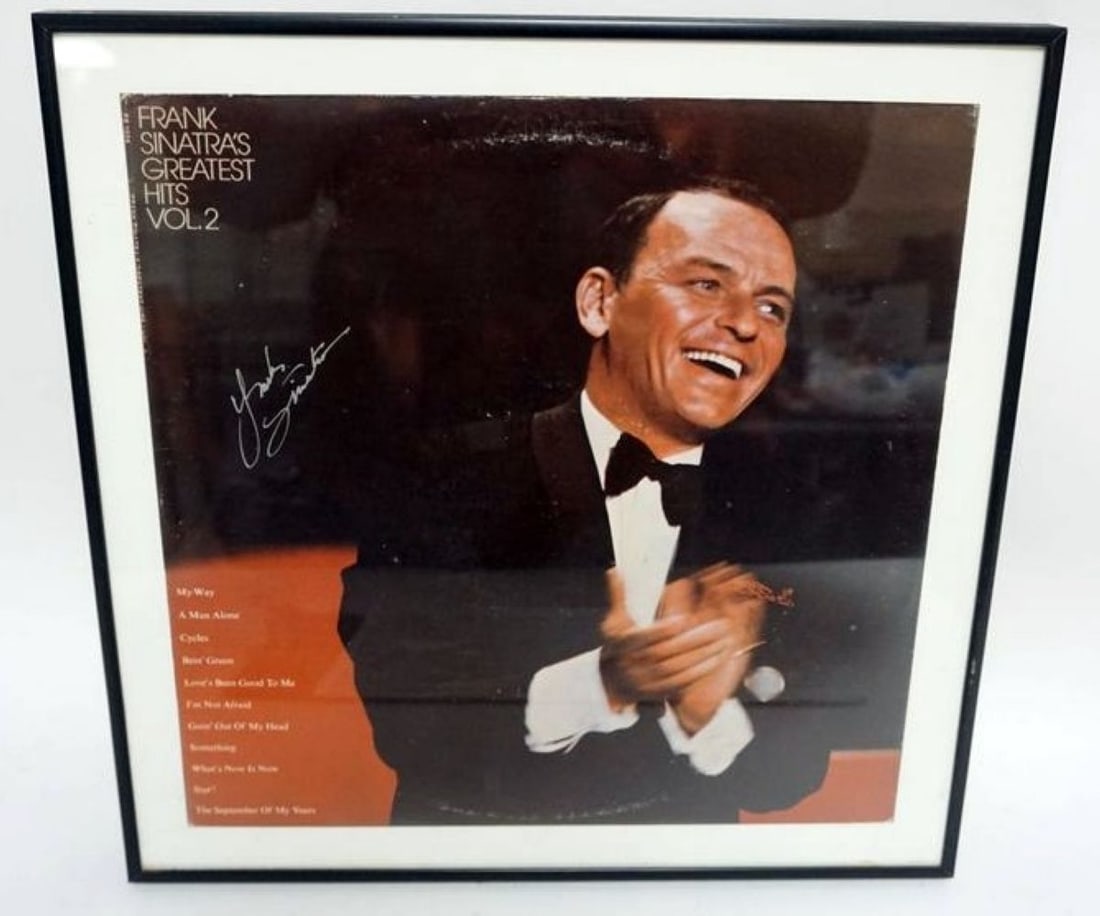 FRANK SINATRA FRAMED & MATTED ALBUM W/SIGNATURE (1 of 2)
