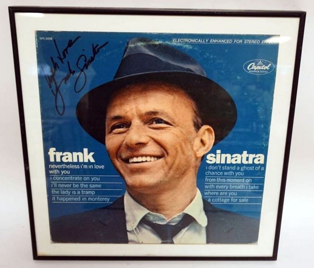FRANK SINATRA FRAMED & MATTED ALBUM W/SIGNATURE (1 of 2)