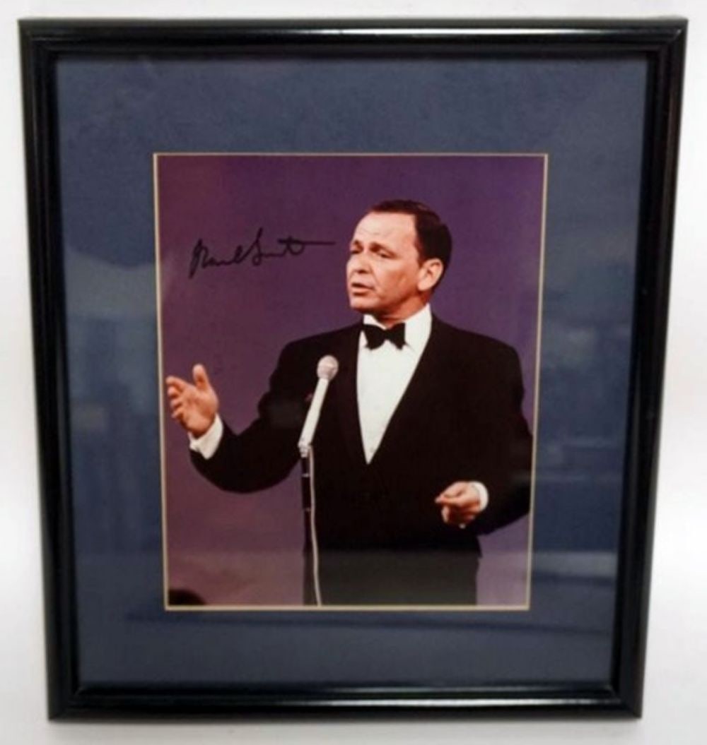 FRANK SINATRA FRAMED & MATTED PHOTO W/SIGNATURE (1 of 2)