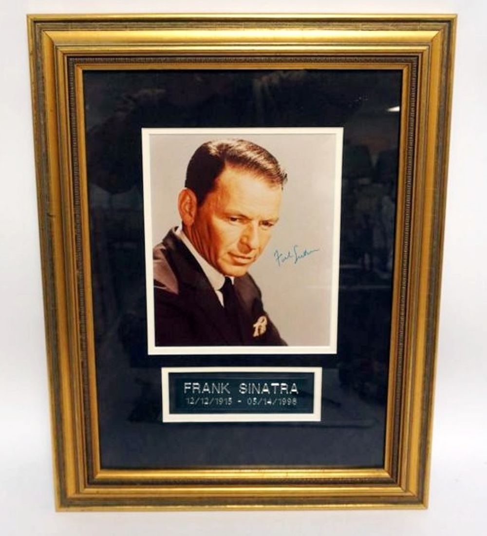 FRANK SINATRA FRAMED & MATTED PHOTO W/SIGNATURE (1 of 2)
