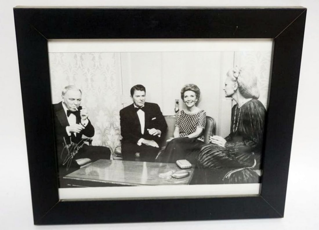 FRANK SINATRA W/RONALD & NANCY REAGAN W/SIGNATURE (1 of 2)