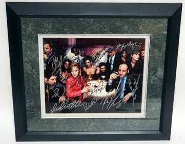 THE SOPRANOS FRAMED & MATTED STILL W/SIGNATURES
