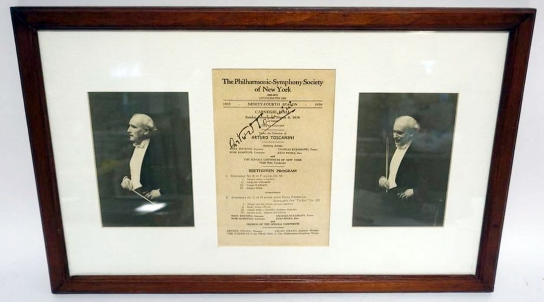 ARTURO TOSCANINI FRAMED & MATTED PHOTOS & PROGRAM (1 of 3)