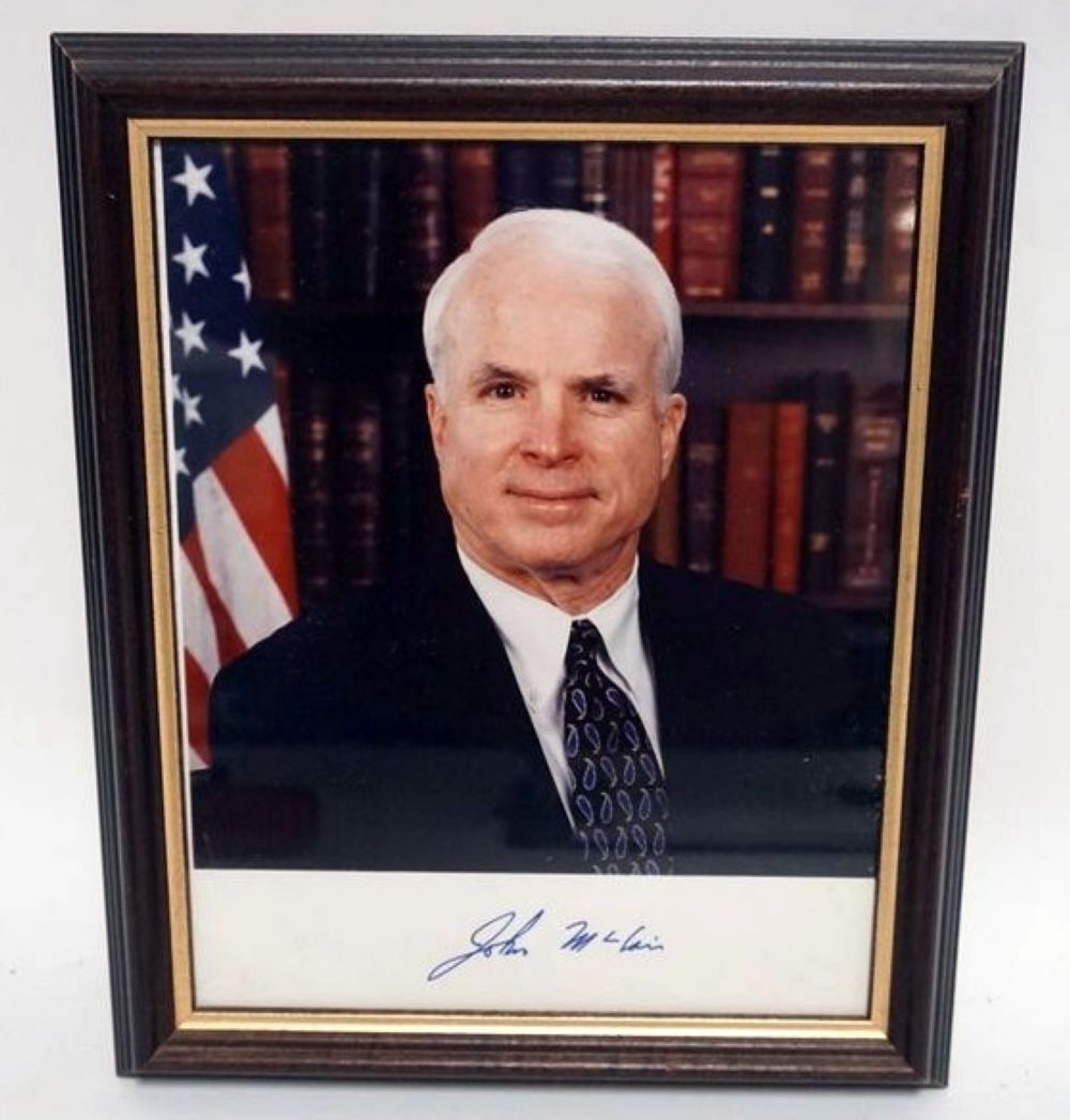 JOHN MCCAIN FRAMED PHOTO W/ATTRIBUTED SIGNATURE (1 of 2)