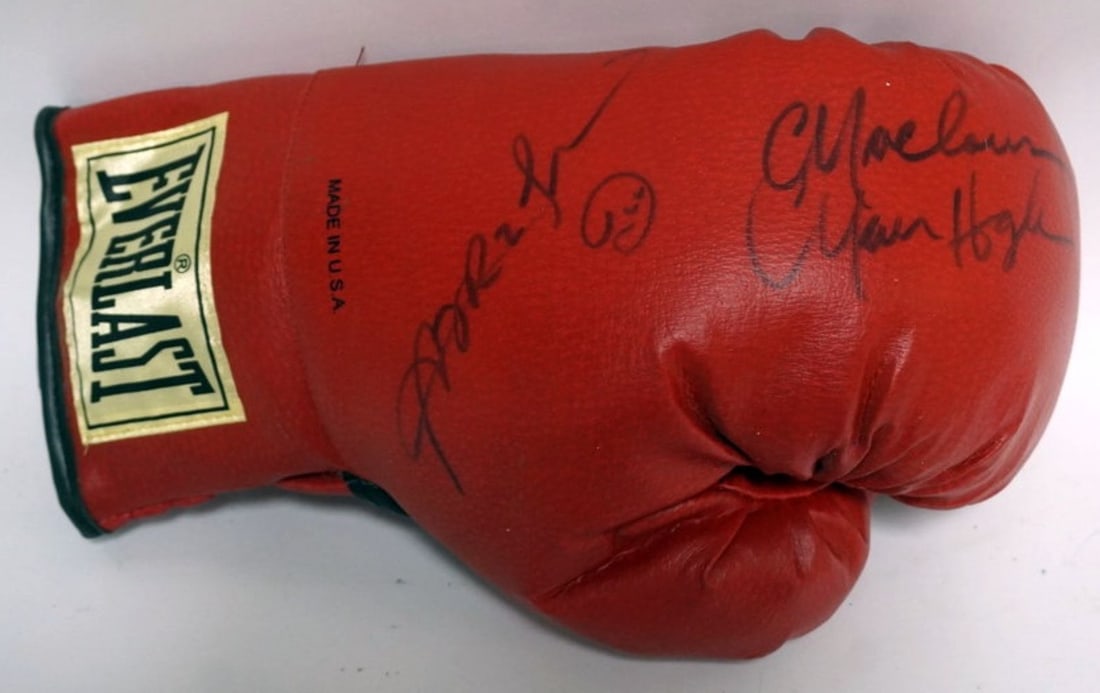 MARVIN HAGLER AND OTHERS SIGNED BOXING GLOVE (1 of 3)