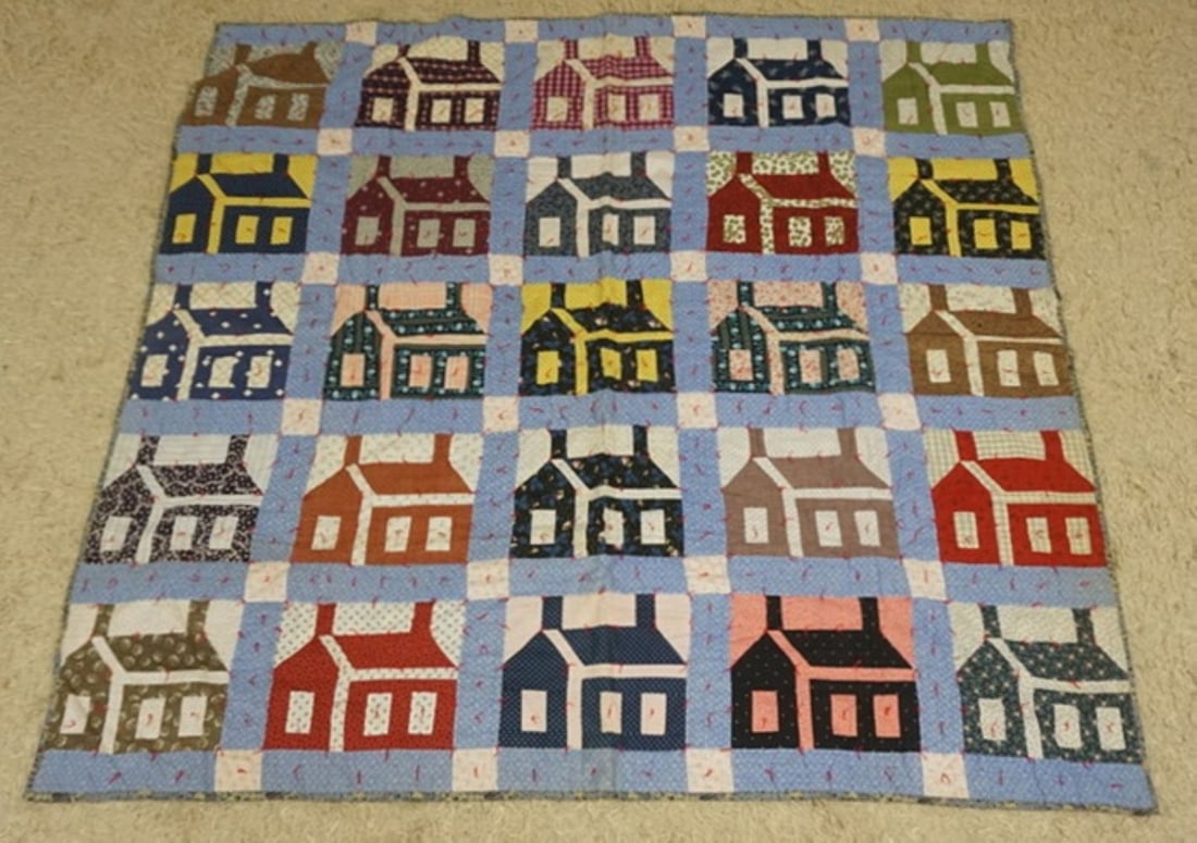 ANTIQUE HAND SEWN QUILT (1 of 4)