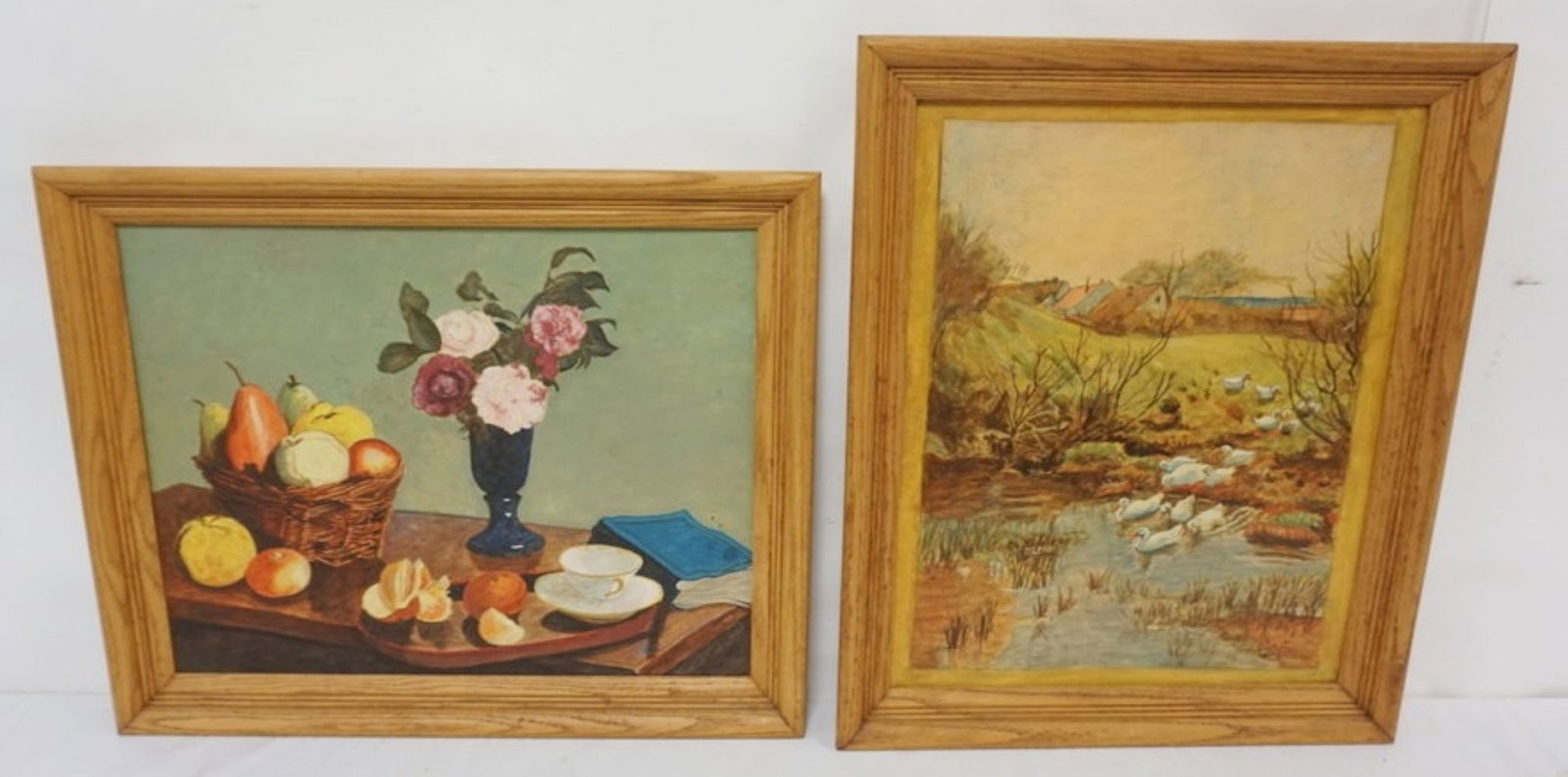 PAUL SCHAAPHAUS OIL PAINTINGS: PAUL SCHAAPHAUS HIGH BRIDGE NEW JERSEY OIL PAINTING COPIES ON BOARD, 1959 & 1960, EACH APPROXIMATELY 19 IN X 24 IN OVERALL